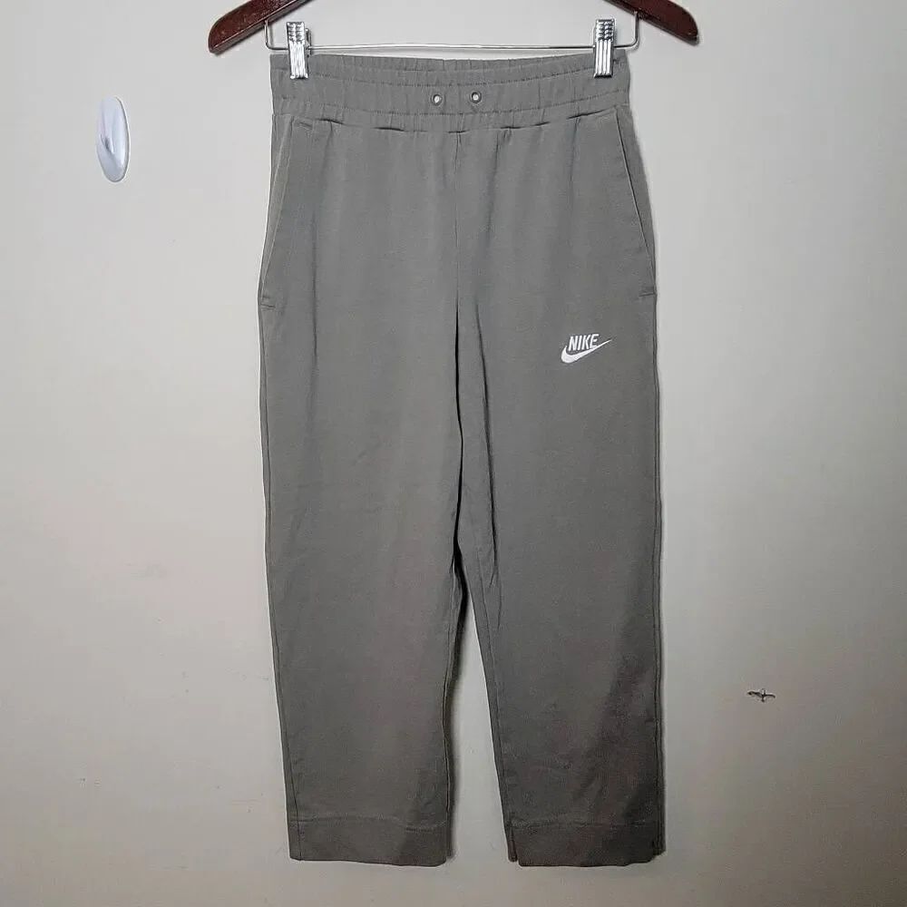 Nike Sweatpants 7/8 Cropped Women's Small Sports Casual DA6164 Olive Green  XS